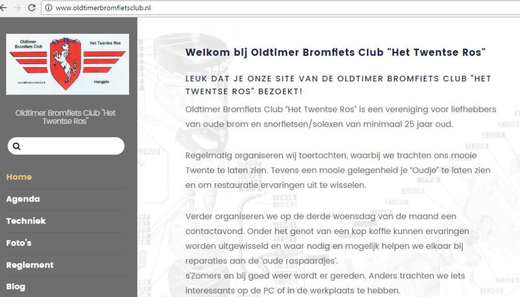 Oldtimer Bromfiets Club Het Twentse Ros, Labweb.nl, website maken